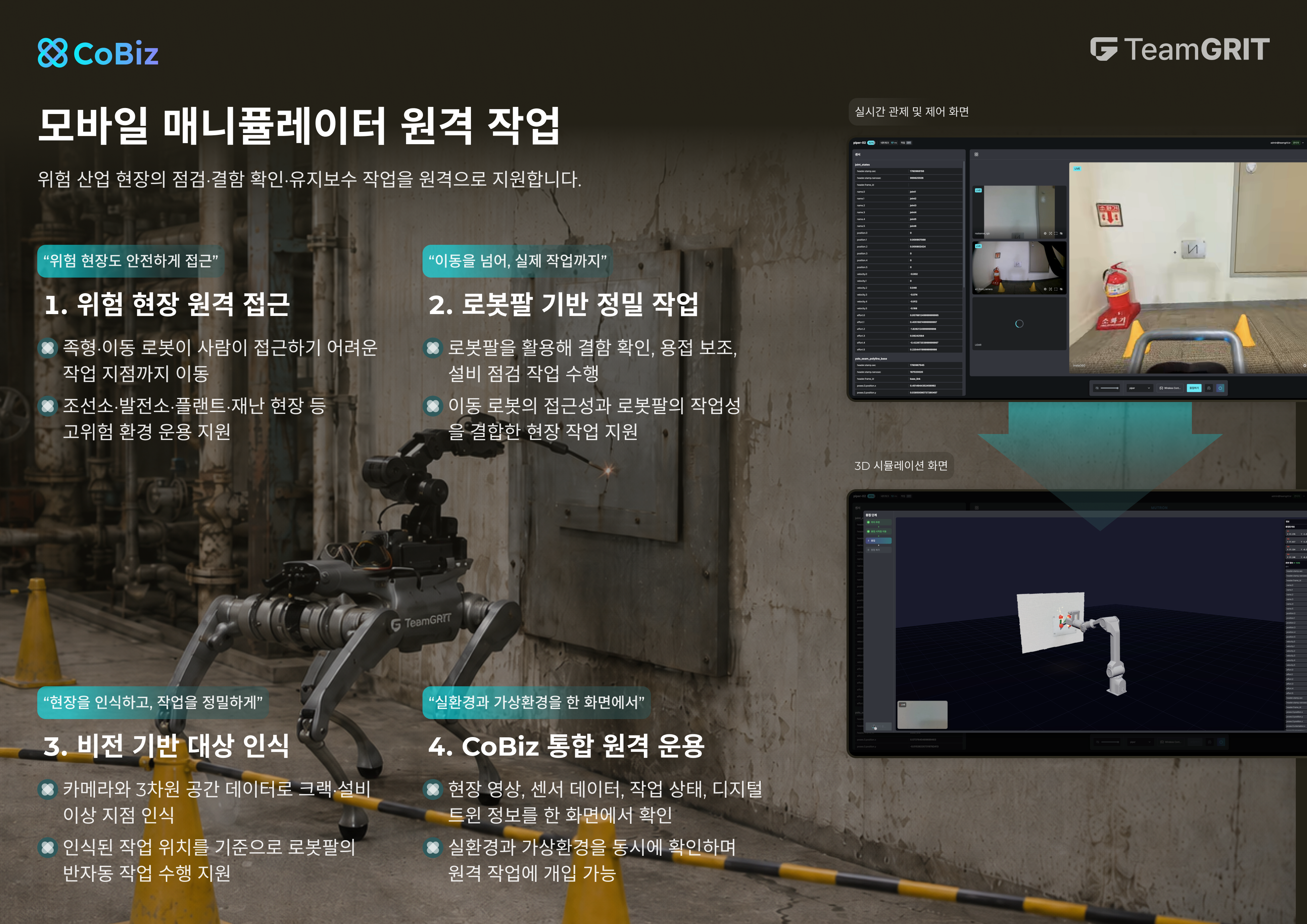 팀그릿, 모바일 매니퓰레이터 원격 작업 운용 기술 공개
